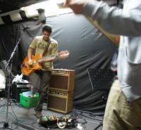 in a slightly 'honky tonk' studio for recording our demo, Sept 2011
